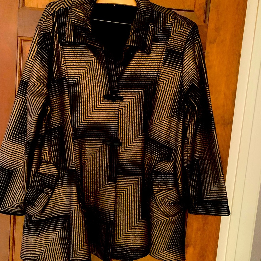 Black And Brown Geometric Pattern Jacket - image 1